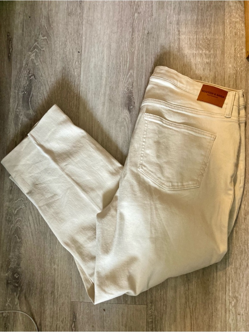 Scotch & Soda Cream White Denim Jeans  - Size 14